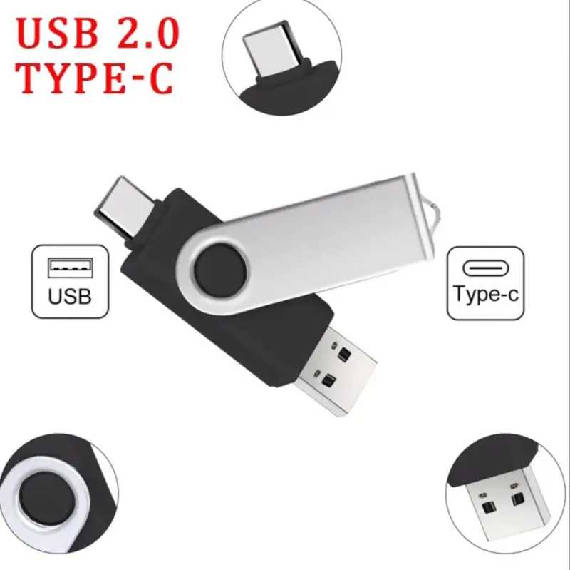 При заказе от 2000 грн - Флешка 2-х сторонняя (type-c/USB) 32Гб